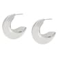 Steve Madden Vintage Silver C Hoop Earrings - image 2