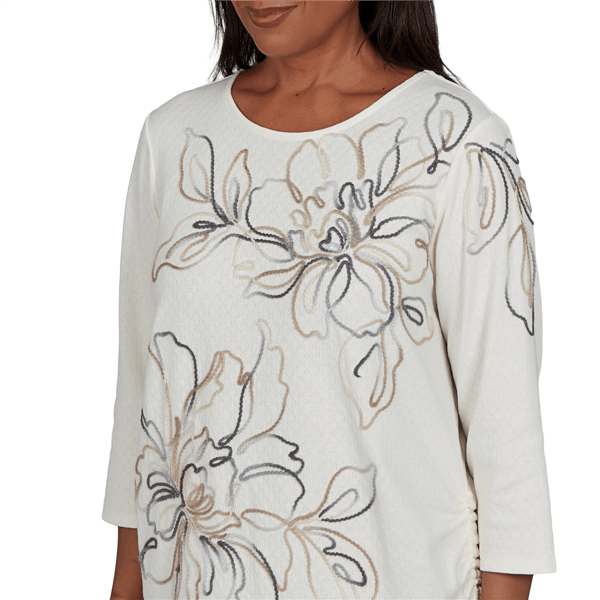 Womens Alfred Dunner Regent Street Floral Soutache Blouse