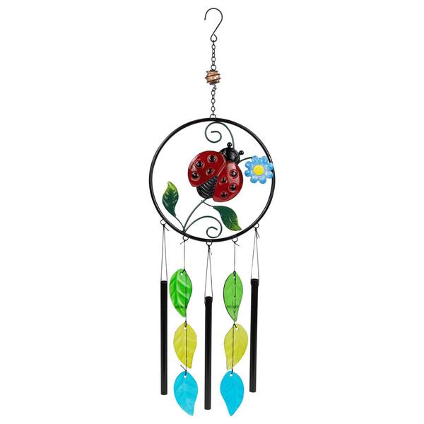 Northlight Seasonal Ladybug Dreamcatcher Garden Windchime - image 