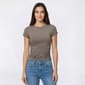 Juniors Pink Rose Modal Double Layer Side Ruch Tee - image 1