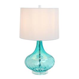 Elegant Designs Glass Table Lamp w/Fabric Shade