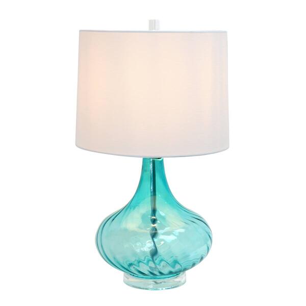 Elegant Designs Glass Table Lamp w/Fabric Shade - image 