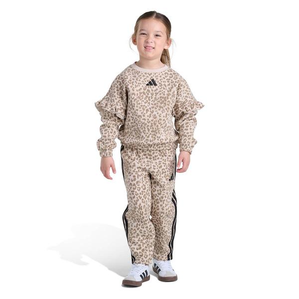 Girls (4-6X) adidas Allover Print Flutter Sleeve Pullover Barrel