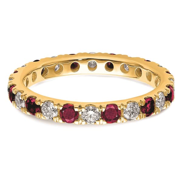 Pure Fire 14kt. Yellow Gold Lab Created Ruby Eternity Band
