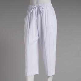 Womens Jeno Neuman Cotton Crinkle Tie Front Capri Pants