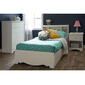 South Shore Crystal Twin Mates Bed & Drawers-White - image 4