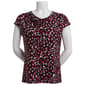 Womens Kasper Cap Sleeve Brushstroke Cowl Neck Blouse - image 1