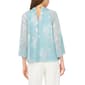 Womens MSK 3/4 Sleeve Floral Shimmer Keyhole Neck Blouse - image 2