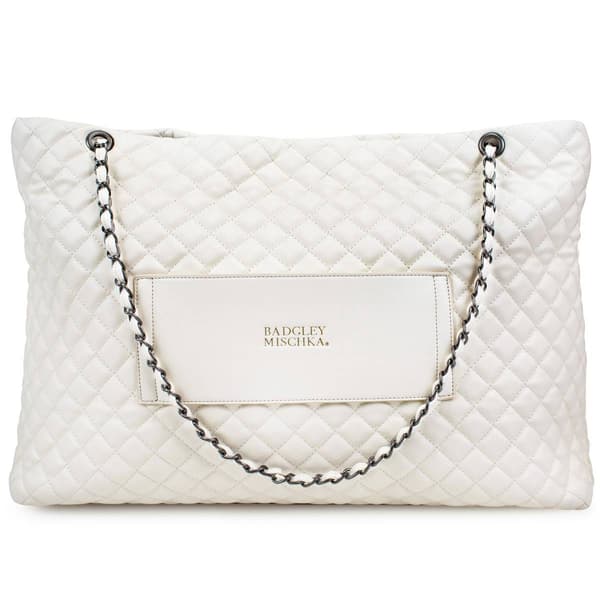 Badgley Mischka Diana XL Leather Tote Weekender Travel Bag