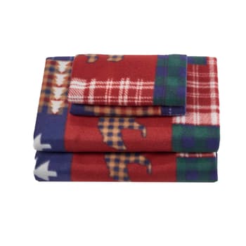 Ashley Cooper Lodge Patch Fleece Fleece Sheet Set