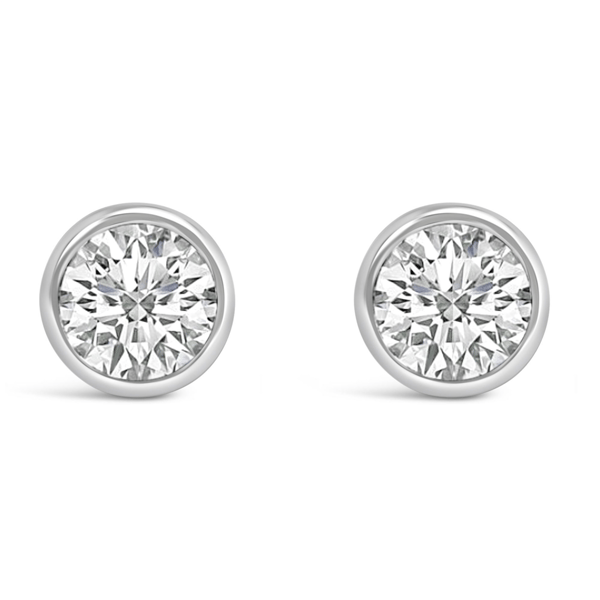 Haus of Brilliance Lab-Grown Diamond Classic Bezel Stud Earrings - image 