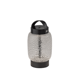 Adesso Cassius Cordless LED Table Lantern with Iron & Glass Shade