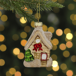 Northlight Snowy Country Cabin Glass Christmas Hanging Ornament