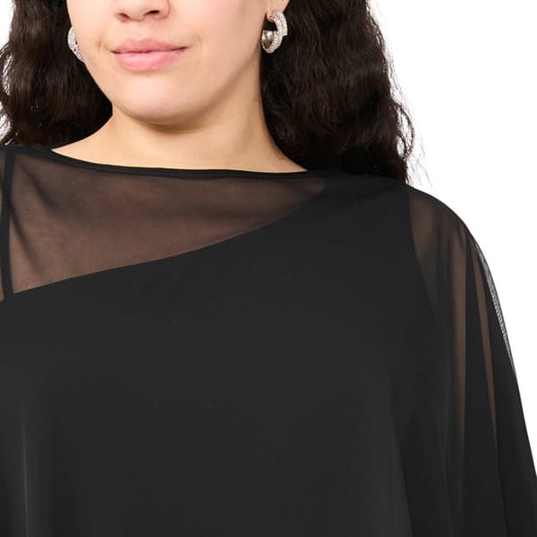 Plus Size MSK Sequin Gown with Asymmetric Cape Overlay