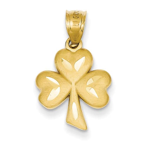 Gold Classics(tm) 14kt. Diamond Cut Shamrock Pendant - image 