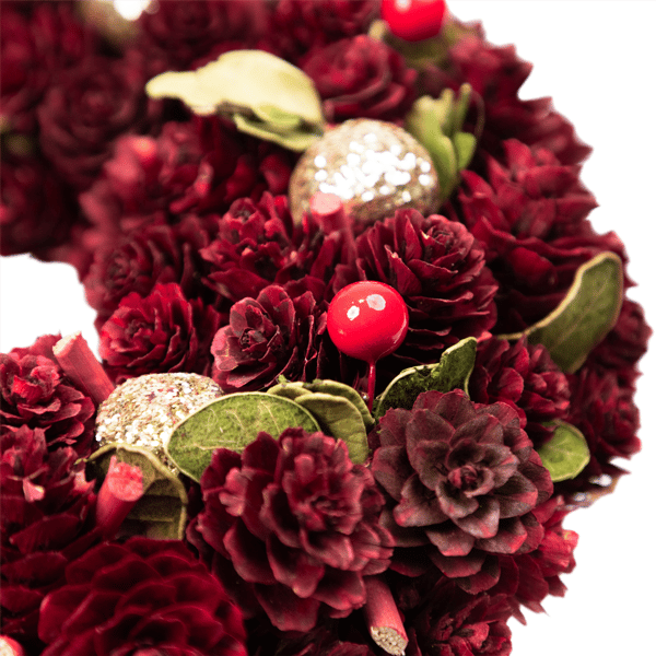 Northlight 9.5in. Red & Gold Pinecone & Ornament Christmas Wreath