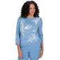 Womens Alfred Dunner Provence Lacey Floral Embroidered Sweater - image 2