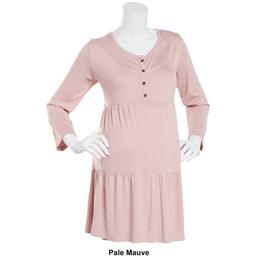 Womens Times Two Bracelet Sleeve Solid Tiered Waist Maternity Top
