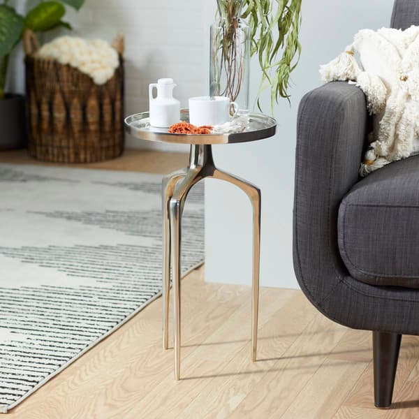9th & Pike&#174; Contemporary Round Silver Aluminum Raised Edge Table
