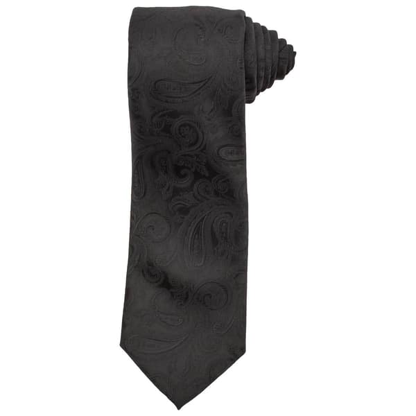 Mens Van Heusen Paisley Solid Tie - image 