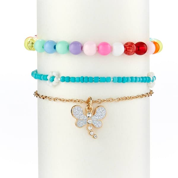 Kids Lil'' Ashley 3pk. Beaded Dragonfly Bracelets - image 