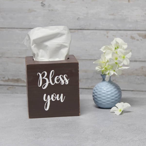 Elegant Designs Decorix Farmhouse Wooden Tissue Box Cover