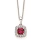 Pure Fire 14kt. White Gold Ruby Halo Pendant - image 1