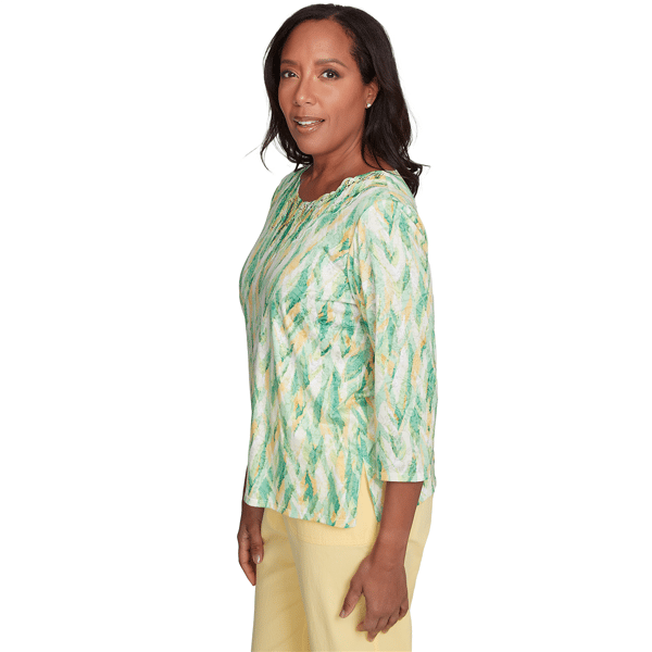 Womens Alfred Dunner Rise & Shine Bright Stroke Blouse