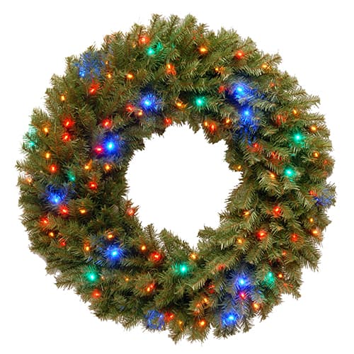 National Tree 36in. Norwood Fir Wreath w/ Multi-Color Lights - image 