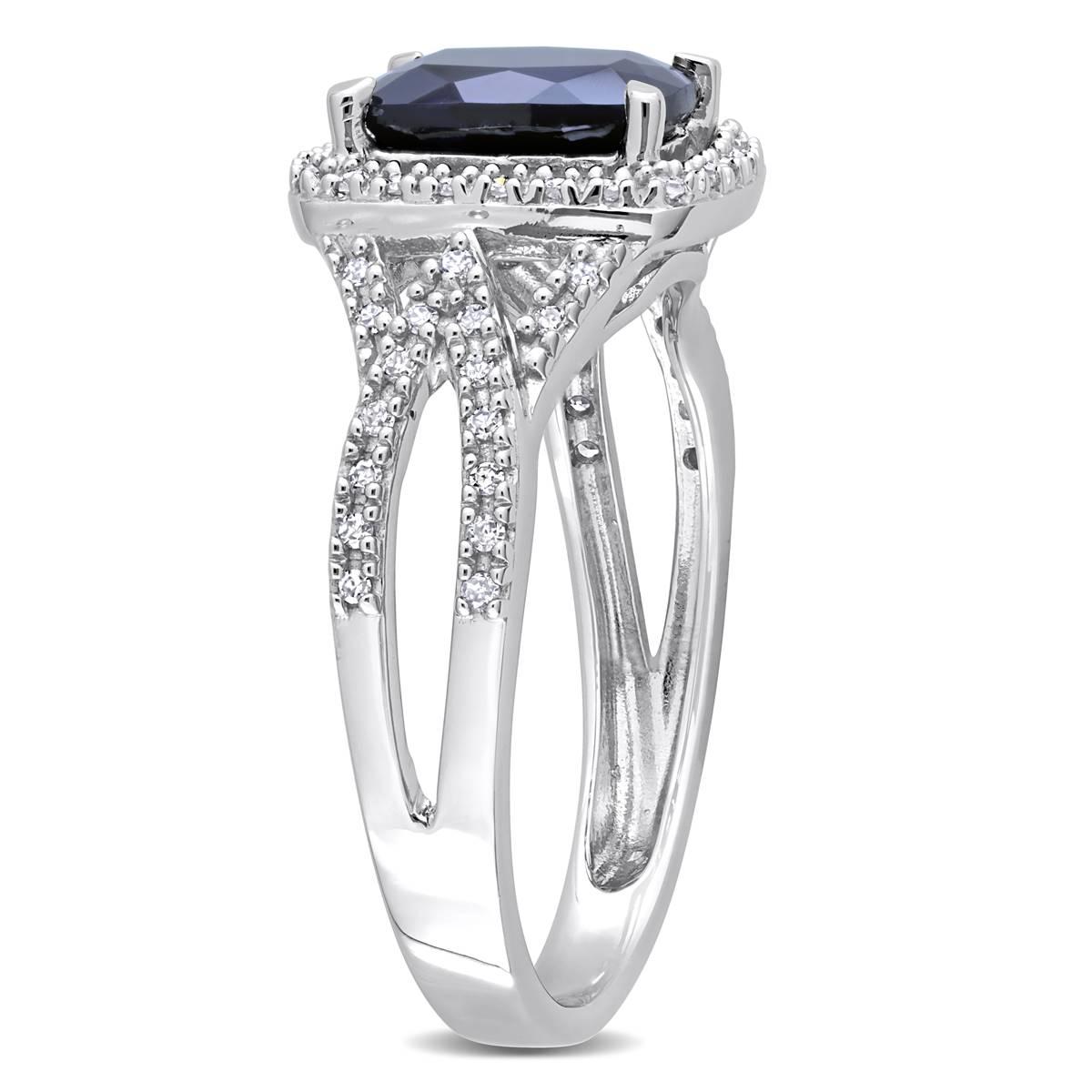 Gemstone Classics™ 10kt. White Gold Lab Created Sapphire Ring