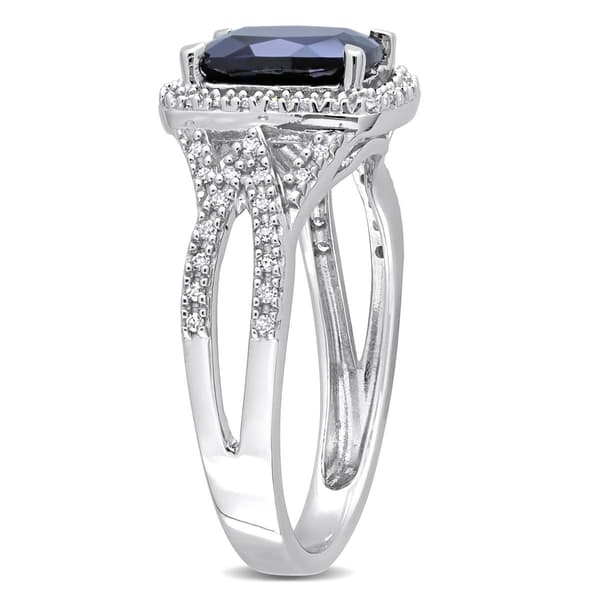 Gemstone Classics&#8482; 10kt. White Gold Lab Created Sapphire Ring