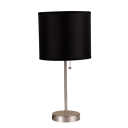 HomeRoots 16in. Silver Candlestick Table Lamp with Drum Shade