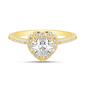 Gold Plated Halo CZ Heart Shape Ring - image 1