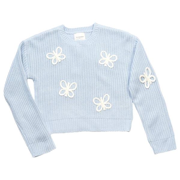 Girls (7-16) No Comment Long Sleeve Braided Butterfly Sweater
