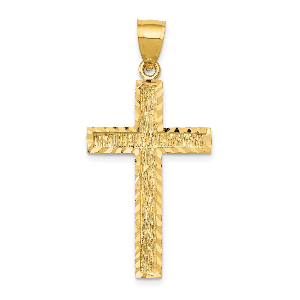 Gold Classics™ 14kt. Yellow Gold Diamond Cut Cross Pendant