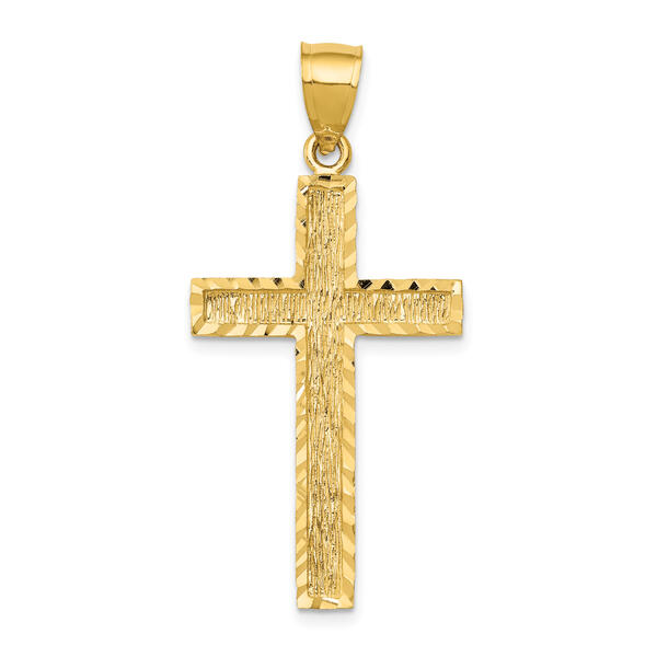 Gold Classics&#40;tm&#41; 14kt. Yellow Gold Diamond Cut Cross Pendant - image 