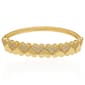 14kt. Gold Plated CZ Up & Down Heart Bangle Bracelet - image 1