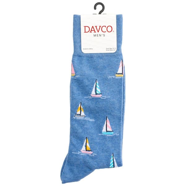 Mens Davco® Sailboats Crew Socks