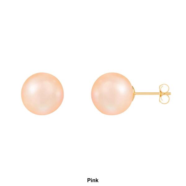 Splendid Pearls 14kt. Gold 10mm Round Pearl Stud Earrings