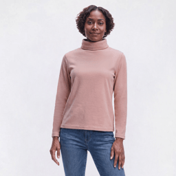 Petite Hasting & Smith Long Sleeve Turtleneck Microfleece Sweater