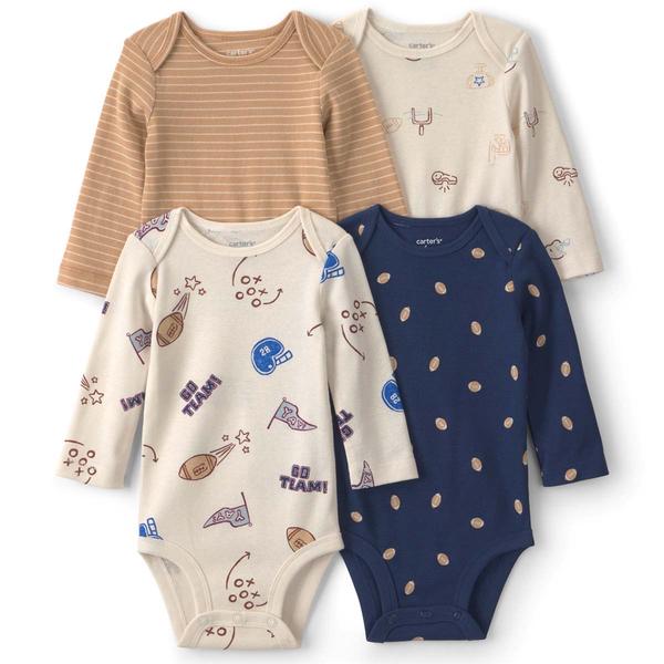 Baby Boy (NB-24M) Carter''s(R) 4pk. Football Long Sleeve Bodysuits - image 