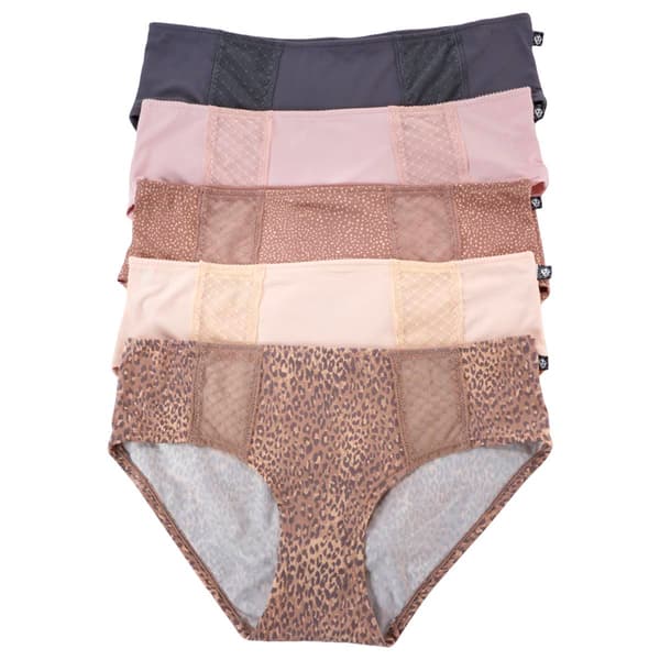 Womens Anne Klein 5pk. Dot Lace Trim Hipster Panties AK10576B - image 