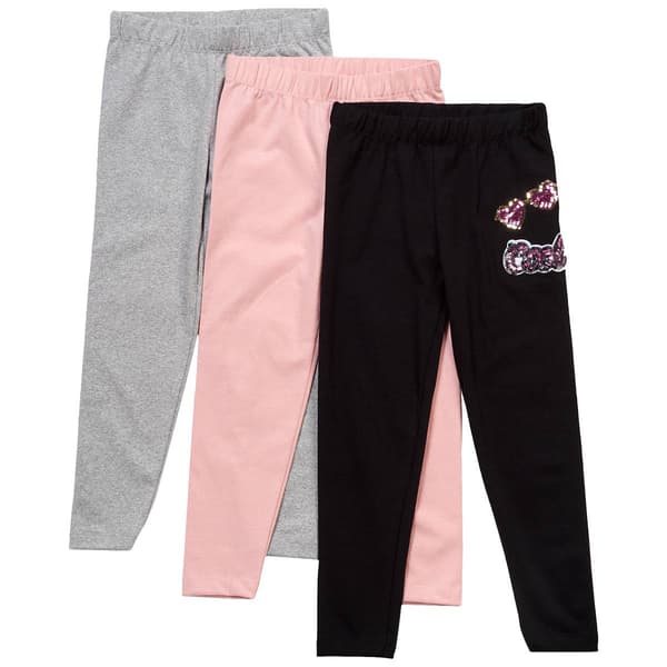 Girls &#40;4-6x&#41; Star Ride&#40;R&#41; 3pk. Marled/Solid/Cool Sunnies Leggings - image 