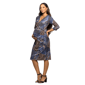 Womens 24/7 Comfort Apparel Maternity Blue Animal Wrap Dress - image 2