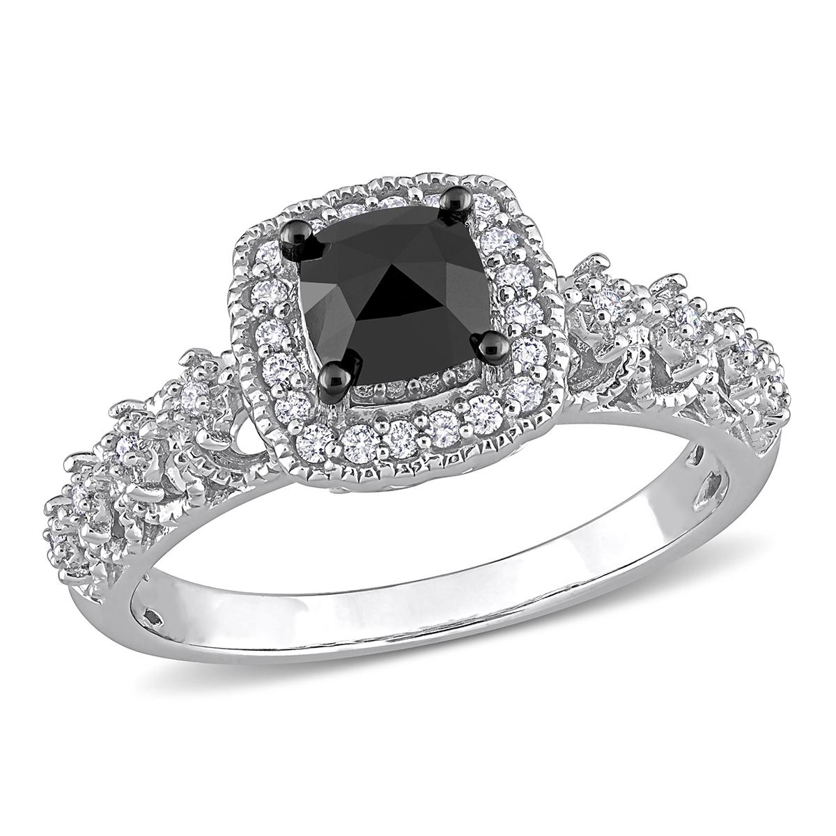 Radiant Rainbow™ 14kt. White Gold Black Diamond Ring