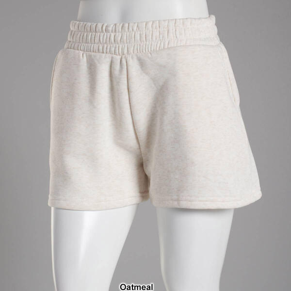 Juniors Moral Society Pull On Fleece Elastic Waist Shorts