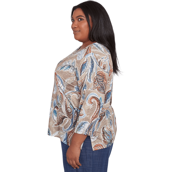 Plus Size Alfred Dunner Summer Solstice Twisted Paisley Tee