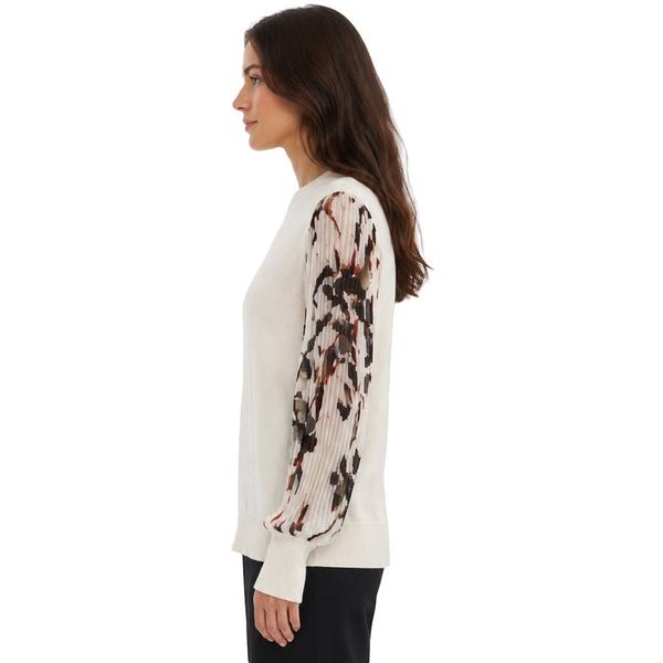 Womens Zac & Rachel Long Floral Chiffon Sleeve Sweater