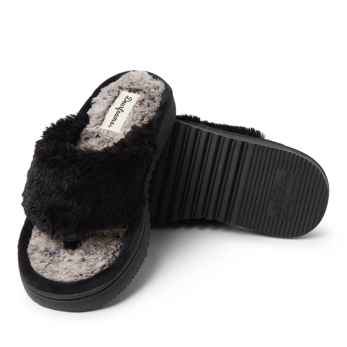 Womens Dearfoams® Katia Furry Slippers