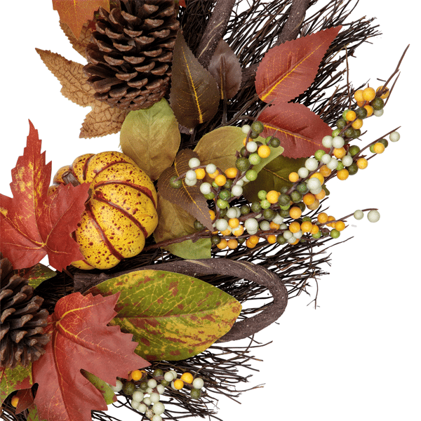 Northlight 24in. Pumpkin, Foliage, & Pinecone Fall Harvest Wreath